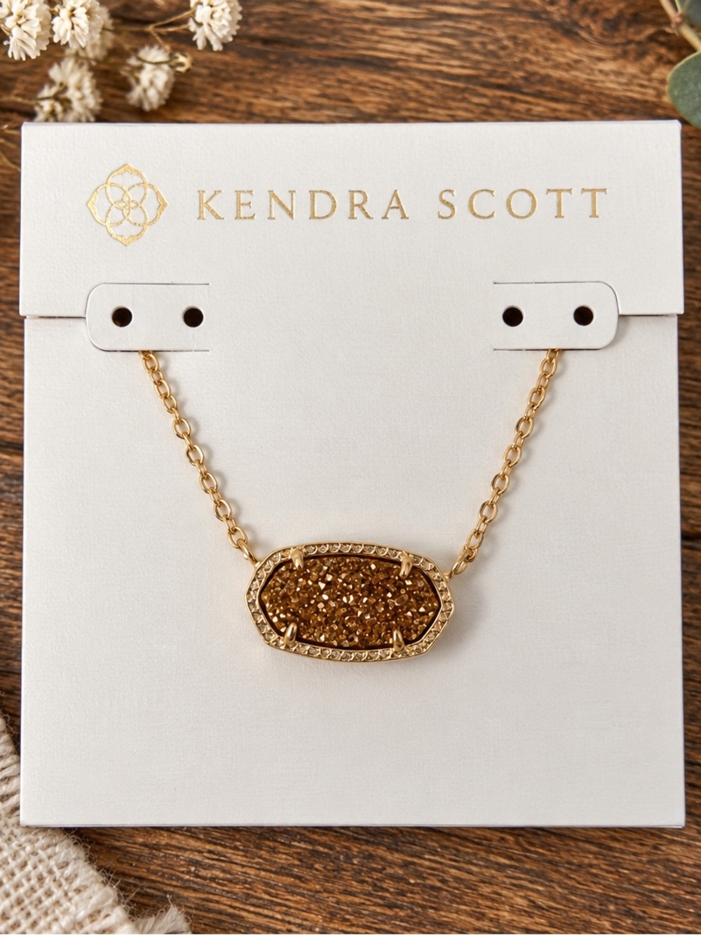 Kendra Scott Gold Druzy Elisa Necklace - Champagne